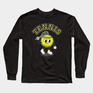 Retro Tennis Mascot Long Sleeve T-Shirt